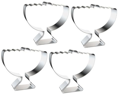 CONGARTENO Emporte-pièces Hanoukka en Acier Inoxydable 4pcs Forme Ménorah, Moules à Biscuits Antiadhésifs pour Pâtisserie DIY et Fêtes Hanoukka