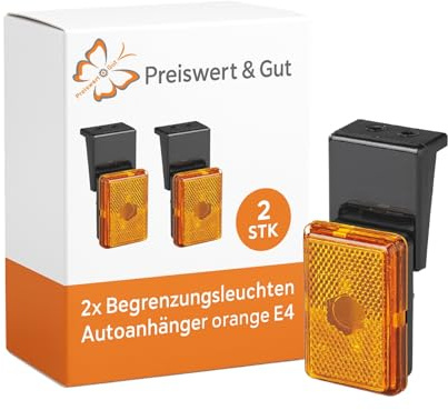 2 STK Begrenzungsleuchten Anhänger orange 12V C5W 110 x 45 x 51 mm