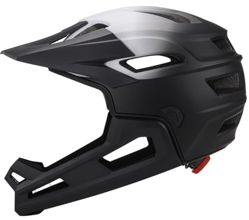 Enbebamd Mountain Bike Helmet, Removable & Adjustable Full Face Helmet with Insect-Proof Net, Breathable & Shock Absorption Bike Accessories for Outdoor Full Face