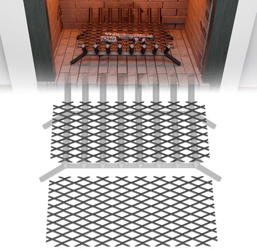 LBG Products 2 Pcs Fireplace Grate Ember Retainer, 16 x 10 Inch Ember Retainer for Fireplace Grates, Keep Burning Embers from Falling, Suitable for Indoor Outdoor Fireplace Grate,Fire Pits,Camping