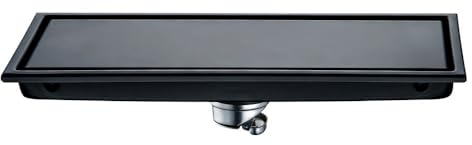 Scarico quadrato a pavimento in acciaio inossidabile 304, design invisibile per bagno e WC, filtro per rifiuti neri, griglia di drenaggio per esterni, sifone da 30 cm per una gestione efficiente dei