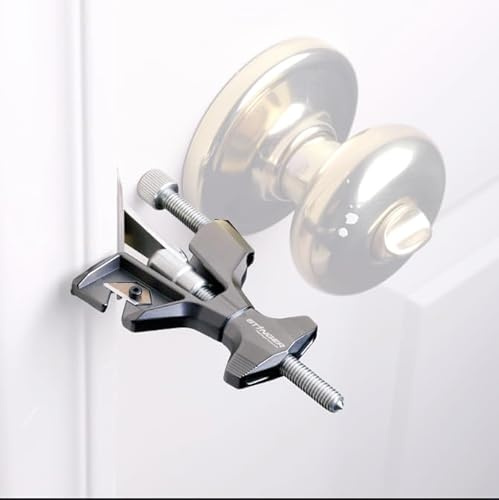 Stinger Metal Portable Door Lock for Travelers — Hotel, Apartment, and Home Door Stopper Security with Built-in Glass Breaker & Seatbelt Cutter, Ideal Travel Safety Lock for Women and Families