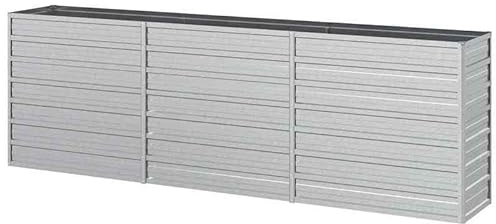 Trädgårdsbädd av galvaniserat stål 240 x 40 x 77 cm – väderbeständig och hållbar för grönsaker, örter och blommor – perfekt för trädgård, terrass och balkong