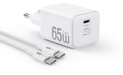 65W USB C Ladegerät für MacBook, Mini USB-C Schnellladegerät mit 1.8M Kabel