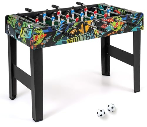 Maxmass 3ft Football Table, 2 in 1 Tabletop Soccer Table with Detachable Legs, 14 Players, 2 Balls, Wooden Sports Tables Foosball Play Game for Family Gathering Party Bar Arcade