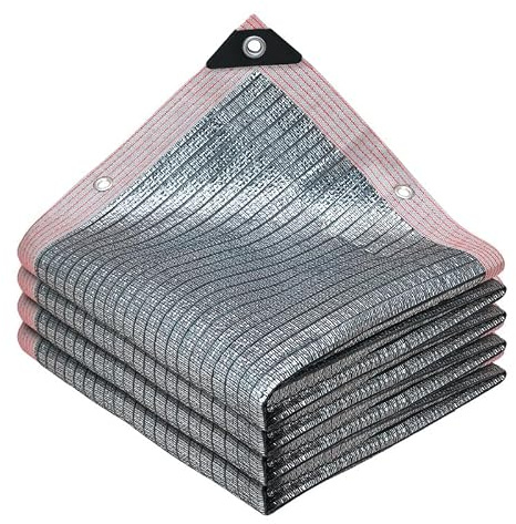 Telo Ombreggiante Foglio di alluminio 4x5m Rete Ombreggiante | per Esterni Con Occhielli,90% Sole/UV Protezione Tessuto Ombreggiantes Traspirante per Esterno,Serra,Balcone