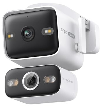 Tapo C575D - Cámara de Vigilancia Exterior WiFi 4K Doble Lente, Visión 170°, PTZ 360°, Seguimiento Inteligente IA, Visión Nocturna Color, PoE, IP66, Audio Bidireccional