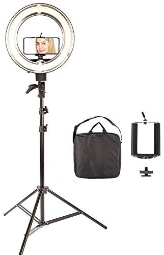 HWAMART 13.5 Ring Light with Tripod Stand and Phone Holder for Live Streaming Make Up, 40W Dimmable Camera Beauty light for YouTube TikTok Vlogging