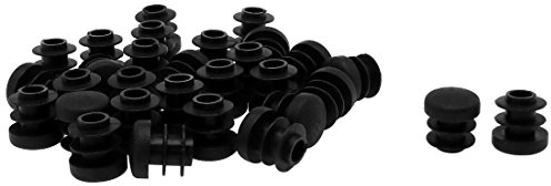 uxcell Abdeckkappe aus Kunststoff, rund, geriffelt, für Bodenmöbel, Schränke, Schreibtischschutz 14 mm 30 Stück