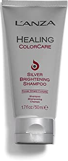 Heilung ColorCare Silber Aufhellendes Shampoo (50 ml), für Silbernes, Graues, Weißes, Blondes & Gesträhntes Haar - Verstärkt Glanz und Helligkeit, Verhindert Unerwünschte Töne, Lanza Silbershampoo