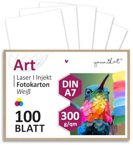 younikat Juego de 100 tarjetas en blanco DIN A7 - DIY I para personalizar, manualidades, pintar, escribir, para notas, como ficha y mucho más I dv411