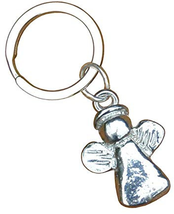 Porte-Clés Ange Gardien, Fait Main, en Étain. Fabrication Artisanale Française, par William Sturt des Étains de Jumilhac