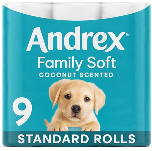 Andrex Coconut Fresh Fragrance Toilettenpapier, (9 Rollen) , 9 Stück (1er Pack)