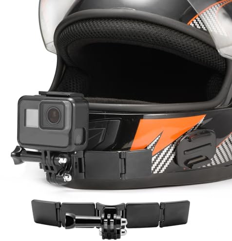 Lupholue Motorcycle Helmet Chin Mount Kits with Adhesive Curved Pads for GoPro Hero 13 12 11 10 9 8 7 (2018), 6 5 4 3, Hero Black, Session, Xiaomi Yi, SJCAM, AKASO, Camppark & Other Action Cameras