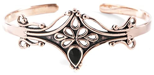 Windalf Mittelalter Armreif NALIA Ø 6.1 cm Onyx Elfenschmuck Armschmuck Hochwertige Bronze