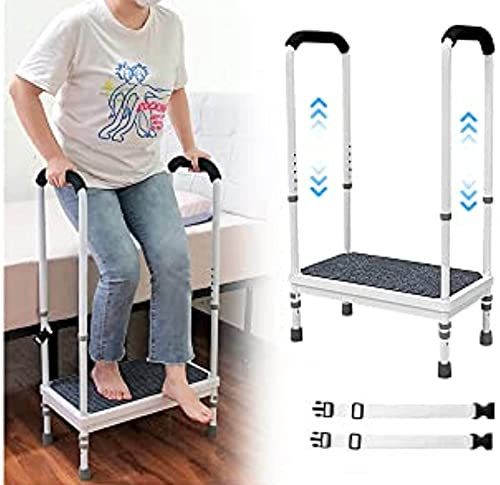 HSRG Bettstufen, Sicherheits-Tritthocker Mit Griff, Medizinisch Verstellbarer Handicap-Fußtritthocker, Dusche, Mobilitätshilfe, Betthilfe Für Ältere Menschen, Für Ältere Menschen, Senioren, Handicap