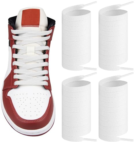Endoto Cordones para Air Jordan 1/2/3/4/5/6/7/8 Shoe Laces Shoelaces | 2 Pares | 8MM Planos Cordón | Material: Poliéster