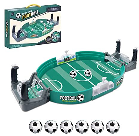 Vusddy Mini Tischkicker, Tischkicker Bälle Mit 6 Fußbälle, 2*Anzeigetafel, Mini Interaktives Tischfußballspiel, Tischfußball Kickerbälle Für Kinder Und Erwachsene
