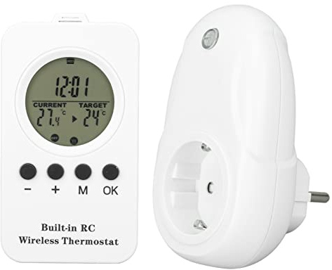 Steckdosen-Thermostat, digitaler Temperaturregler mit Fernbedienung für den Heimgebrauch, EU-Stecker 220V