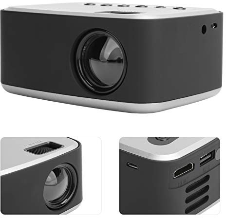 Proiettore Portatile Supportato da 1080P, Mini Home Theater per Videoproiettore a LED con Interfaccia Multimediale AV/USB/HD/MicroUSB (Spina europea 100‑240 V)