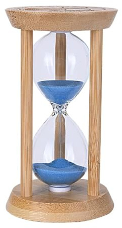 Mini Wooden Sand Timers,100% Bamboo Hourglass Sand Timers 3Min Sandglass Timer for Toothbrush Timer Games Classroom Home Office Cooking（Blue+3Min）