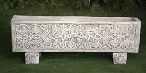 AnaParra Jardinera clásica de Hormigón Asturias 100x26x36cm. - Resistente UV, heladas, Vientos. Sin Mantenimiento - Hecho en España.