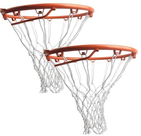 SIVENKE Set di 2 reti da basket in nylon di ricambio a 12 fori, per sport all'aria aperta