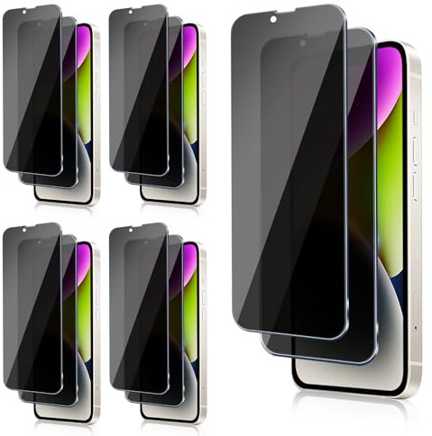 ExtraFortunato 10 Pack Privacy Screen Protector for iPhone 13 mini, Anti Spy Tempered Glass Film, Scratch Resistant, Anti-Fingerprint, Bubble Free, 9H Hardness, Case Friendly