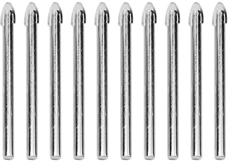 VZOZSHAWB 10 Uds. Punta de Broca de 6mm, Brocas for Azulejos cerámicos de Vidrio, Cabeza de Lanza, Broca de Perforación de Carburo de tungsteno for Pared, Perforadora de hormigón