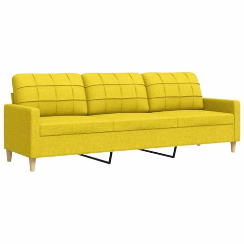 vidaXL 3-Sitzer-Sofa Hellgelb 210 cm Stoff