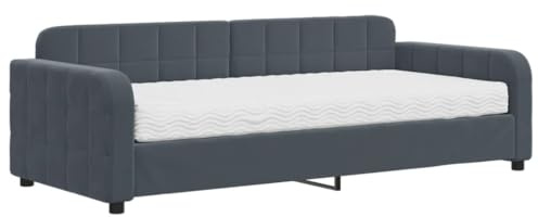 vidaXL Tagesbett mit Matratze Dunkelgrau 90x200 cm Samt