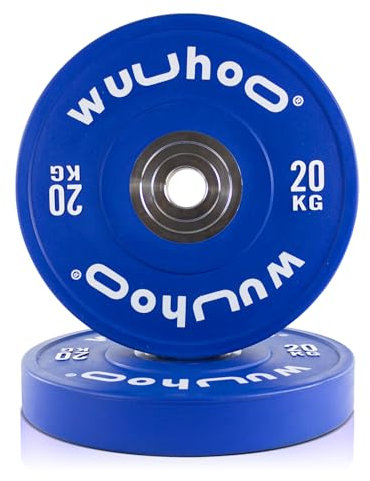 wuuhoo® Pro Competition Bumper Plates Zane – Hochwertige 50mm Gewichtsscheiben | professionelles Training | Vulkanisierte Stahlbuchse (i) 2 x 20kg