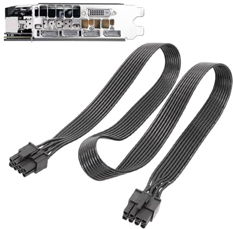 Cable de alimentación VGA, cable de alimentación para tarjeta gráfica | cable PCIe de 8 pines | Cable de extensión de gráficos VGA, cable adaptador de alimentación VGA para 8 pines 8p a 6+2p Flat