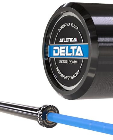 ATLETICA skivstång | Delta | elektrisk blå | hantelstång för viktlyftning, styrketyftning och funktionell träning | 20 kg | IPF- & IWF-markeringar | 1 000 kg lastkapacitet