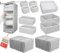 KRAPPS Organizador Cajones Ropa XXL Set de 12 Cajas Almacenaje Plegables Tela y Colgante - Organizador Armario Ropa, Cajas Organizadoras Armarios, Organizadores de Cajones, Organizadores de Armarios