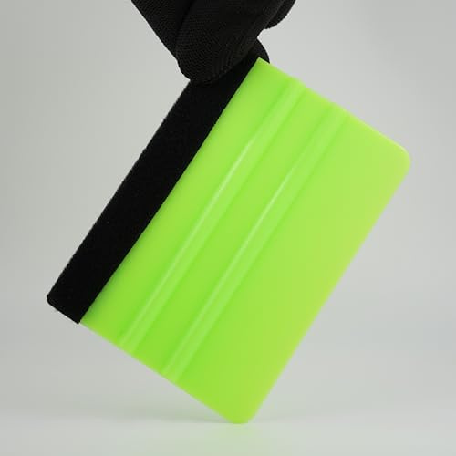 2-Pack Felt Edge Squeegee Tool for Car Vinyl Wrap, Window Tint, & Peel-and-Stick Wallpaper – Professional Bubble Remover with Scratch-Resistant ABS Plastic (green)