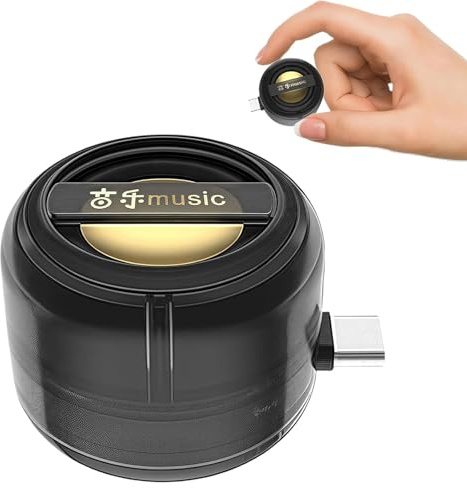 Amplificateur de haut-parleur portable 5X, mini téléphones portables portables avec 3,5 mm et type C, son Plug & Play pour musique/appels pour smartphone, tablette (noir de type C)
