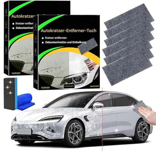 NNBWLMAEE Nano Sparkle Tuch Auto Kratzer Original, 6 STK Nano Sparkle Tuch, 2025-Upgrade Nanosparkle Tuchs für Reparatur von leichten Kratzfarben, Lackpflege, Autoreinigung (10 * 10cm, 12Stk)