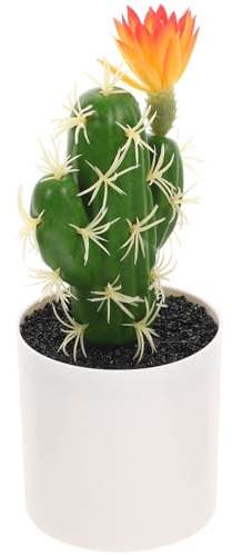 BESTYASH Falso Cactus Bonsai Artificiale Decorativo da Scrivania Verde | Piccola Pianta Finita, Vaso Mini, Plastico Facile da Pulire, Stile Realistico per Casa e Festa