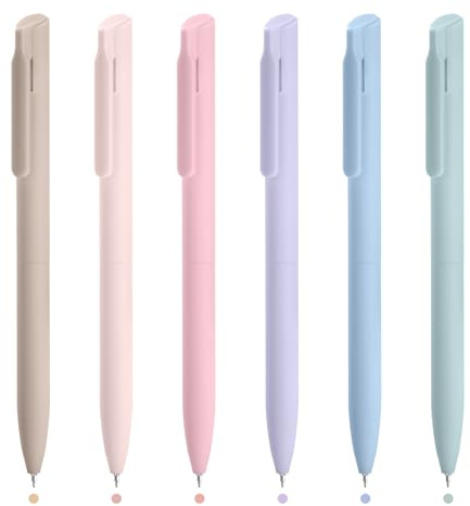 ZLLkeji 6er-Pack Multicolor Stift Ausziehbarer Bunter Gelstifte Set 0,5 Mm Farbstifte Schnell Trocknende,Ideal für Schule, Büro, Zeichnen & Journaling Morandi-Farben