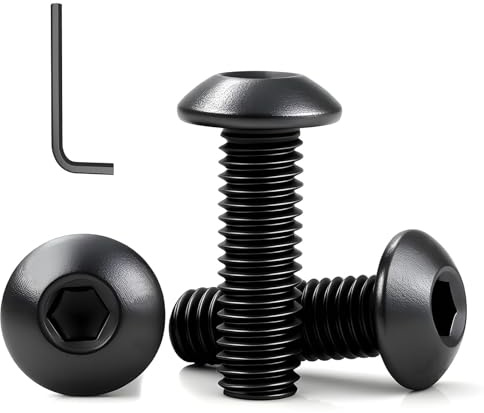 Tornillos de cabeza alomada M3 x 10 mm, 50 unidades, M3, acero inoxidable, negro, A2 V2A