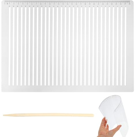 Straight Line Stencil with Wooden Scratching Pen, 0.35inch Spacing, Plastic Writing Guide Template Line Drawing Stencil Template for Journaling, Calligraphy Stencils Line Stencils for Drawing
