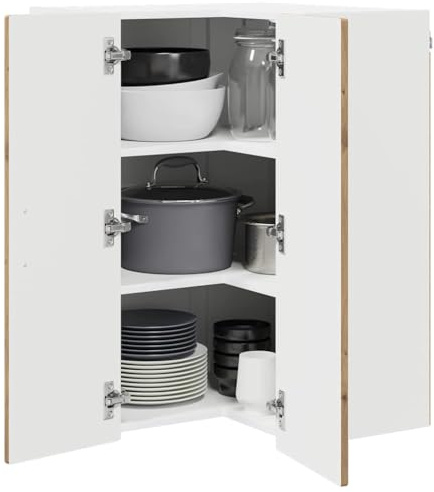 vidaXL Kitchen Wall Cabinet with Shelf Artisan Oak 57 x 57 x 80 cm, Contemporary Kitchen Unit, Modern Cabinet, Wall Storage Solutions, Minimalist Shelves, Functional Options