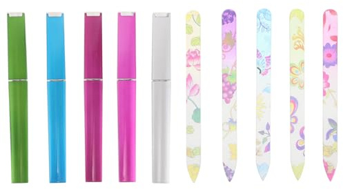 VILLFUL 5 St Färgglada Glasnagelfilar med Dubbel Sida för Nagelvård Nano Slipning Skonsamma och Effektiva Poleringsfilar i Blå Rosa och Gul