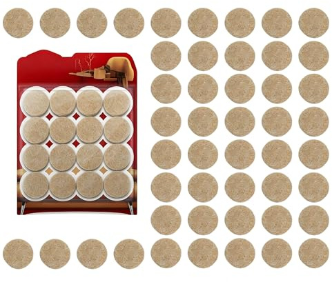 48 Pcs Chair Pads Floor Protectors,25mm Chair Leg Floor Protectors,Self-Adhesive Felt Pads for Furniture Feet,for Anti-Scratches Reduce Noise Protect Glass and Other Surfaces