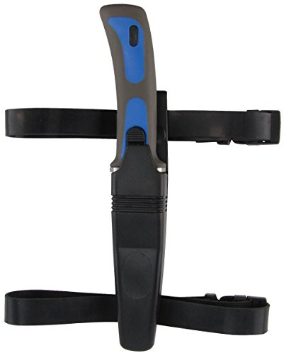 Treasure Gurus Stainless Steel Blue Dive Knife with Sheath Arm or Leg Straps and Line Cutter