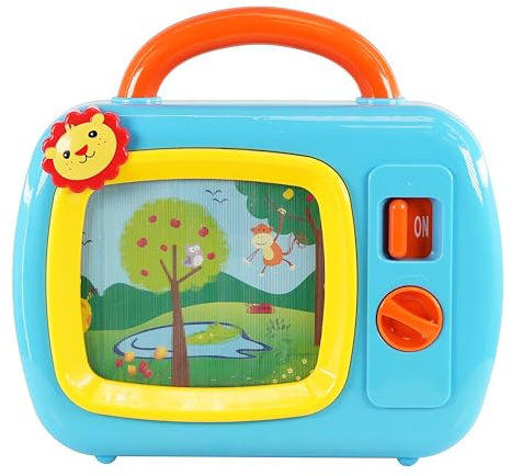 My First TV Baby Musical Television Toy Box with Colourful Toy Safari Jungle Animals and Sleepy Lullaby Play for Ages 18 Months Up Infant Baby Toddlers Boys Girls, Safety Tested, BPA Free