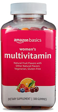 Amazon Basics Women's Multivitamin, Mixed Berry Flavor, Vegetarian & Gluten-Free, 300 Gummies (150 Servings) (Previously Solimo)