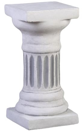 gartendekoparadies.de Colonne Pleine, Base Ronde, Hauteur 38 cm, encombrement 19 x 19 cm, Gris, Poids 16 kg, en Pierre de Fonte résistante au Gel