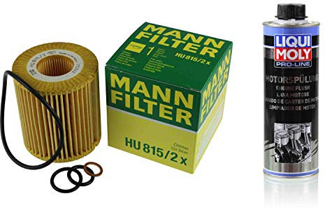 MANN-FILTER Ölfilter HU 815/2 x + 2427 Pro-Line Motorspülung